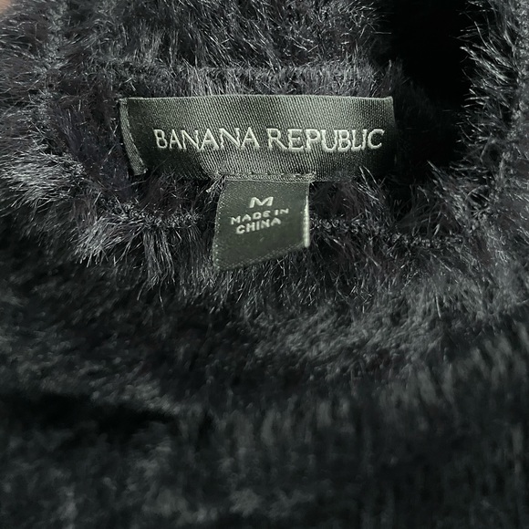 Banana Republic Fuzzy Black Mock Neck Sweater - Picture 2 of 7